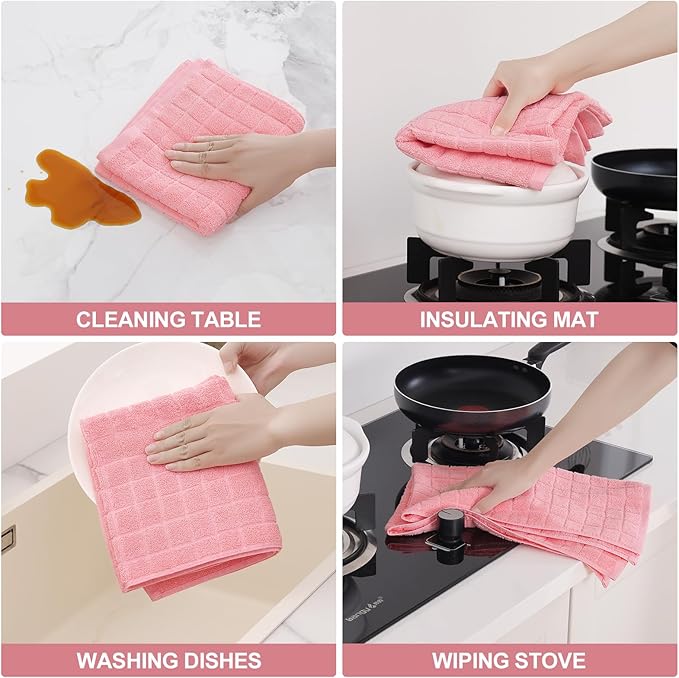 Homaxy Premium Cotton Kitchen Towels 16"x 28", Large Natural Ring Spun 390 GSM