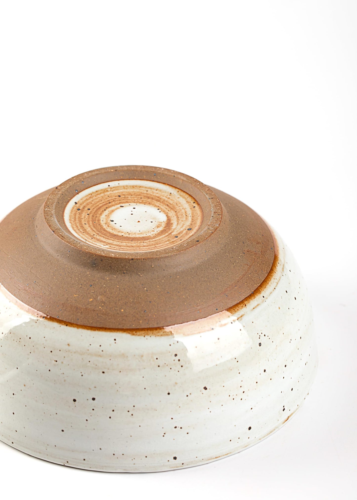 KuJaRen Mixing and Serving Bowl - 9 inch Ceramic Stoneware, Handmade White, Microwave & Dishwasher Safe