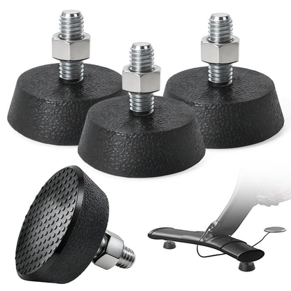 4 Pack 3/8 Inch Leveling Foot Pads with Stainless Steel Screws, Rubber Swivel Non-Slip Shock Absorbing, Compatible with Peloton Bike and Bike+, Replacement Leveling Feet for Spin Bike Stability