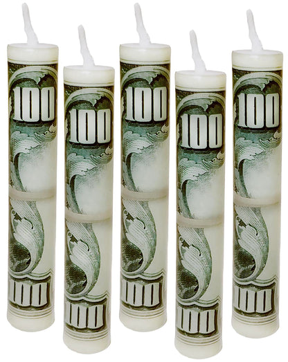 Streamline Imagined Decorative Birthday Candles - Money to Burn (5 Candle Pack)