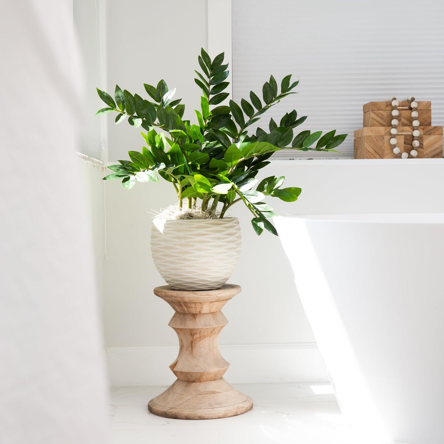 Nearly Natural 28in. Artificial Zamioculcas Plant with Decorative Planter