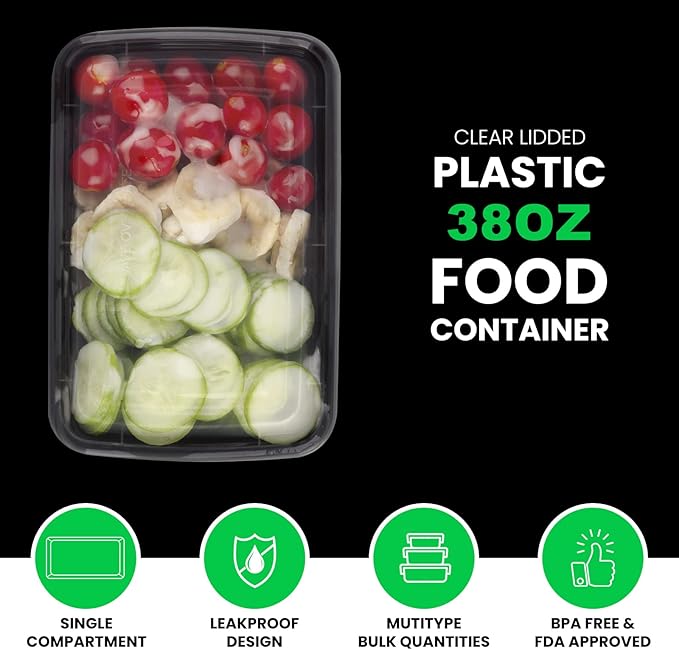 WGCC Meal Prep Containers Plastic Food Storage Containers