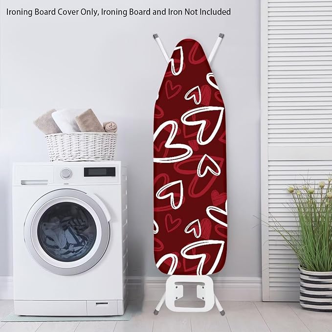 Red Heart 15x54 Ironing Board Cover Elastic Edge Romantic Iron Board Cover