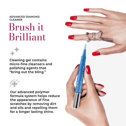 Connoisseurs Jewellery Cleaner Diamond Dazzle Stik | Cleaner for Jewellery Sparkle & Shine | Brush Tip & Compact for Diamonds & Precious Stones (Diamond Dazzle Stik)