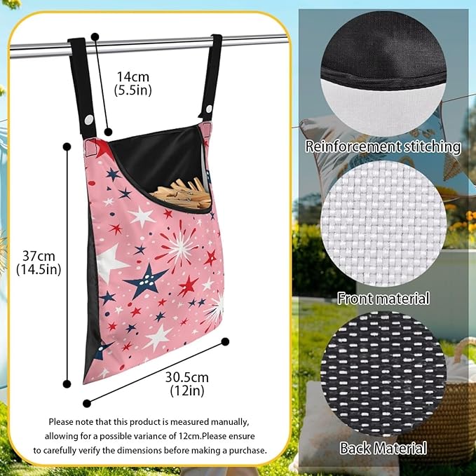 Clothes Pin Hanging Bag, Clothes Pins Bag Holder Outdoor 4.Stylish Clothespin