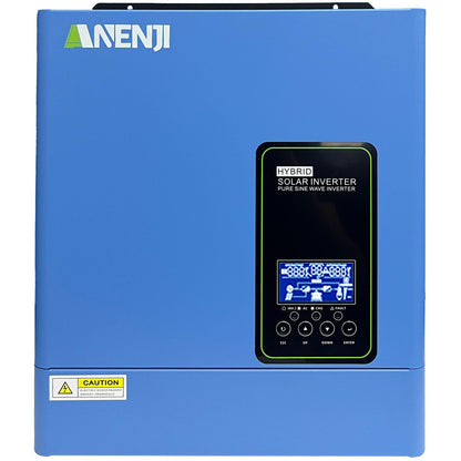 Aninerel 3000W Hybrid Inverter, 24Vdc to 110Vac Solar Inverter Charger Built-in 80A MPPT Controller, Pure Sine Wave PV Power Converter, Supports Battery-Less or AGM Lithium Battery