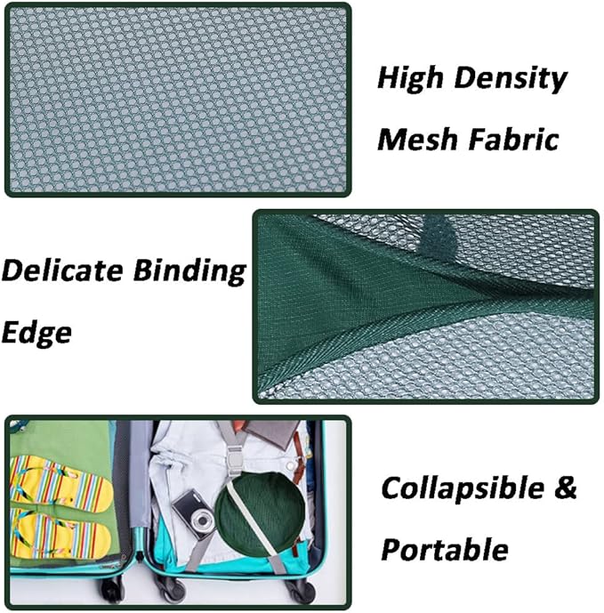 Pop Up Laundry Hamper, Reinforced Mesh Laundry Basket, Folding Clothes Storage