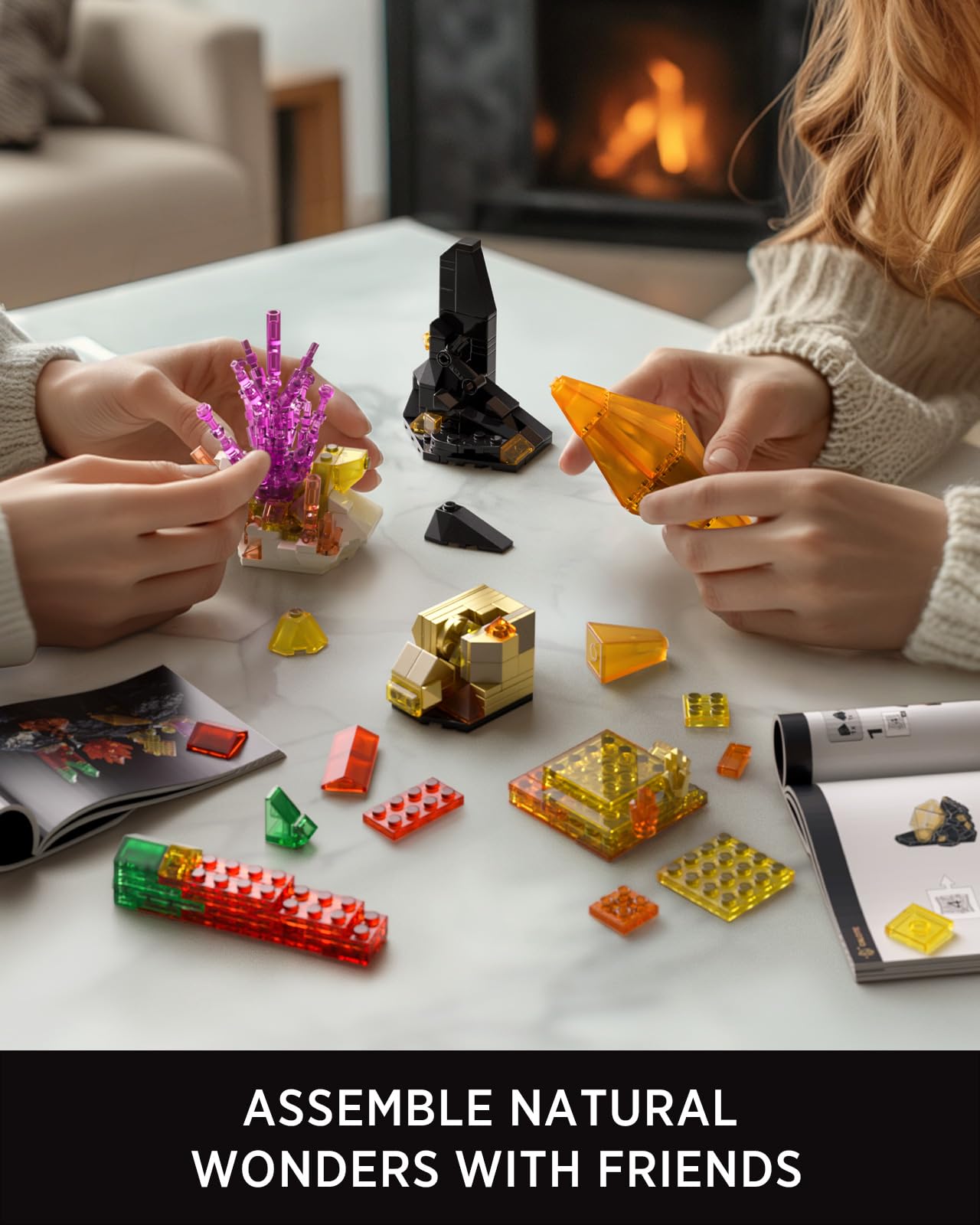 Nifeliz Rock Building Set for Adults, 6 Geology-Inspired Mineral Models, Hands-On Desk Display and Thoughtful Gift for Home Decor Lovers (626 PCS, NF10366)