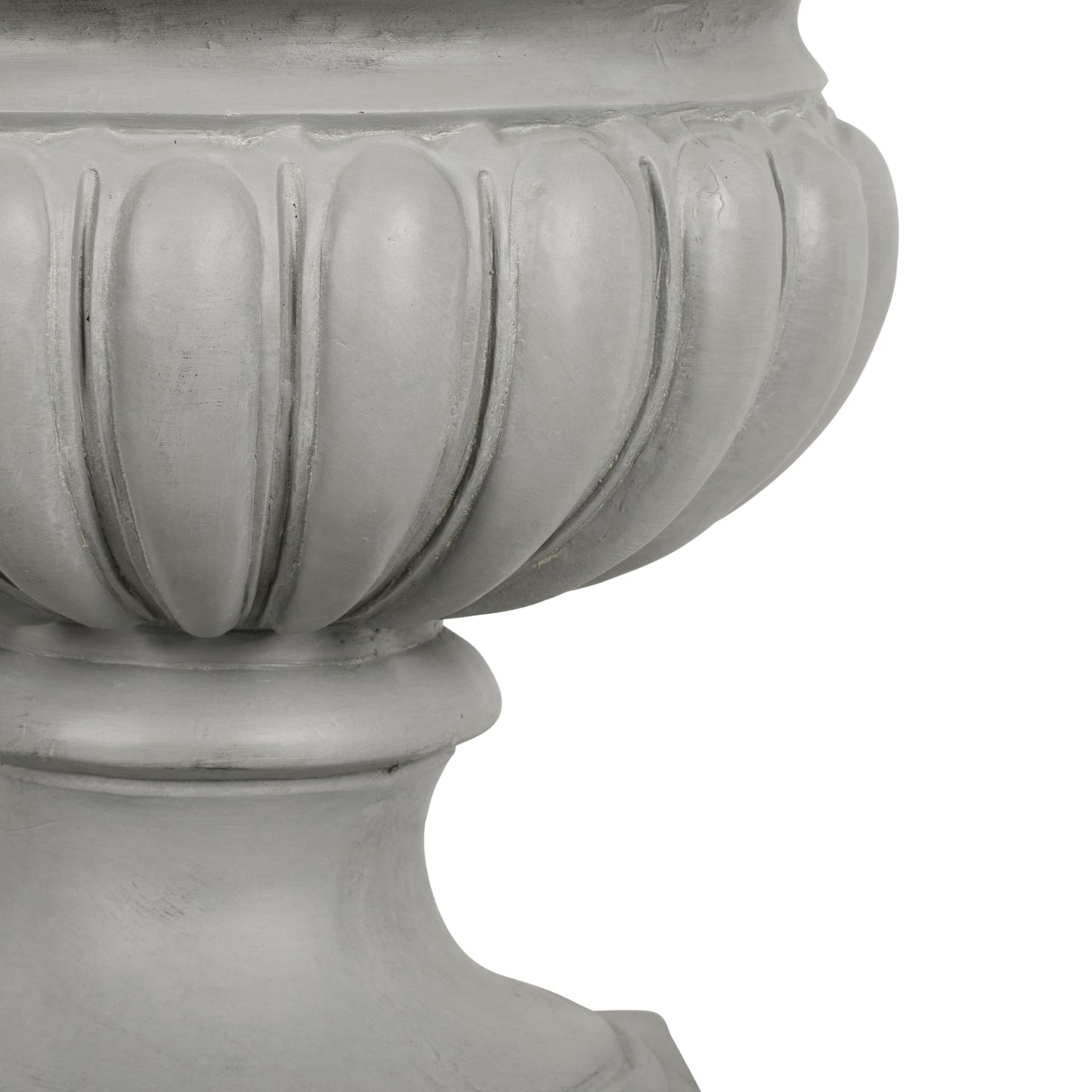 Merax 18.11" H Ornate Scrollwork Pedestal Urn Planter Weather-Resistant MGO Outdoor Flower Pot for Garden Patio and Front Porch Entrance,Gray