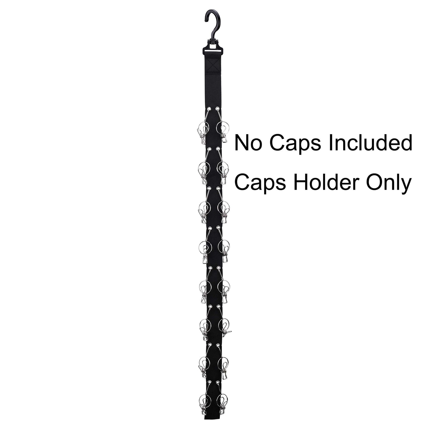 Closet Hanging Cap Organizer, 16 Baseball Cap Rack, Closet Hook Cap Holder Hat Storage Organizer - Keep Hats Cleaner Than a Hat Rack (1 Pack)