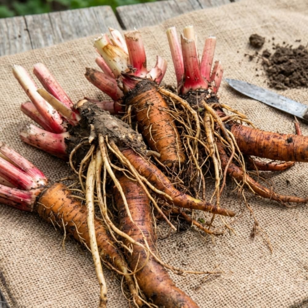 05 Rhubarb Roots for Planting, M Size Red Rhubarb Plants Crown Rhizomes Vegetable for Planting, Hardy Perennial Vegetables