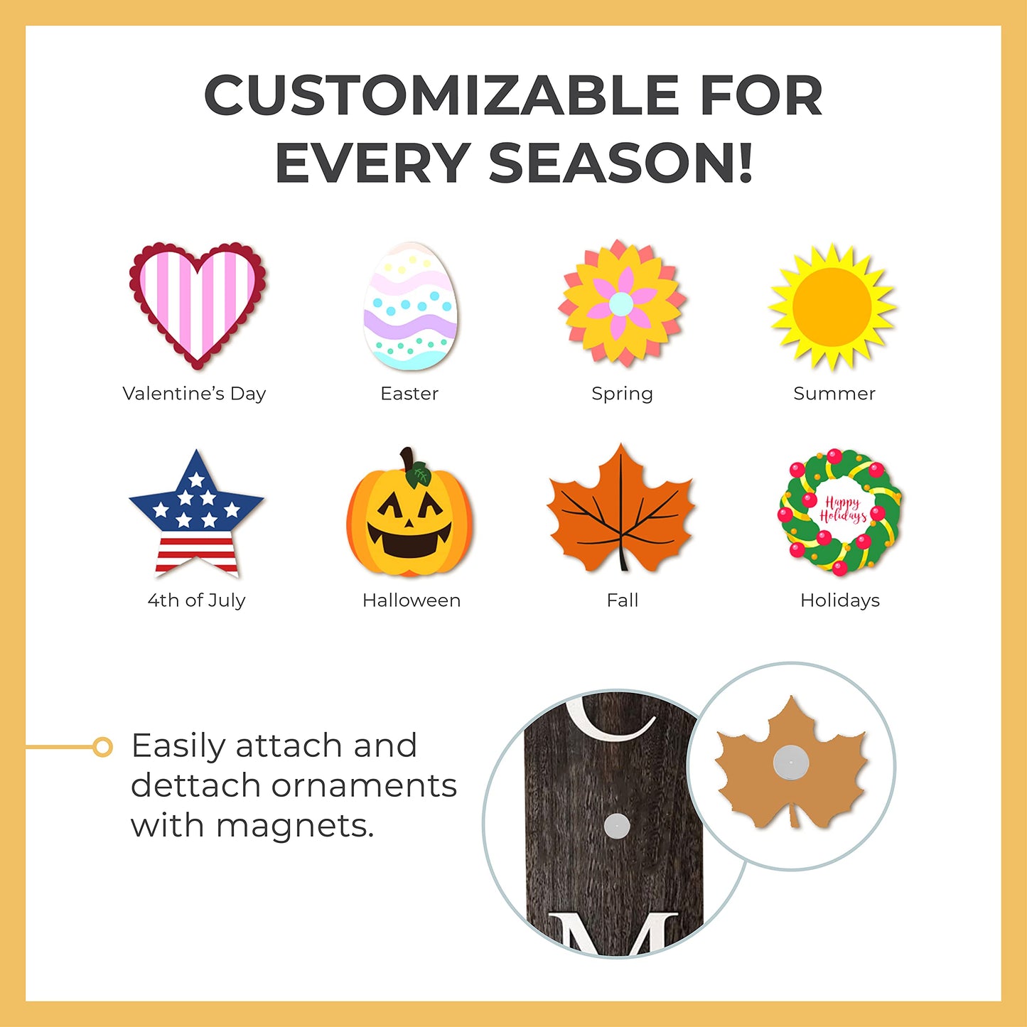 Extra Large 5FT Premium Wooden Interchangeable Welcome Sign for Front Door Porch Sign - 5 ft (58 x 11 Inch) 8 Magnetic Seasonal Tiles, Fall Porch Signs, Holidays and Seasons, Weather Resistance Standing welcome sign Outdoor and Indoor (Gray)