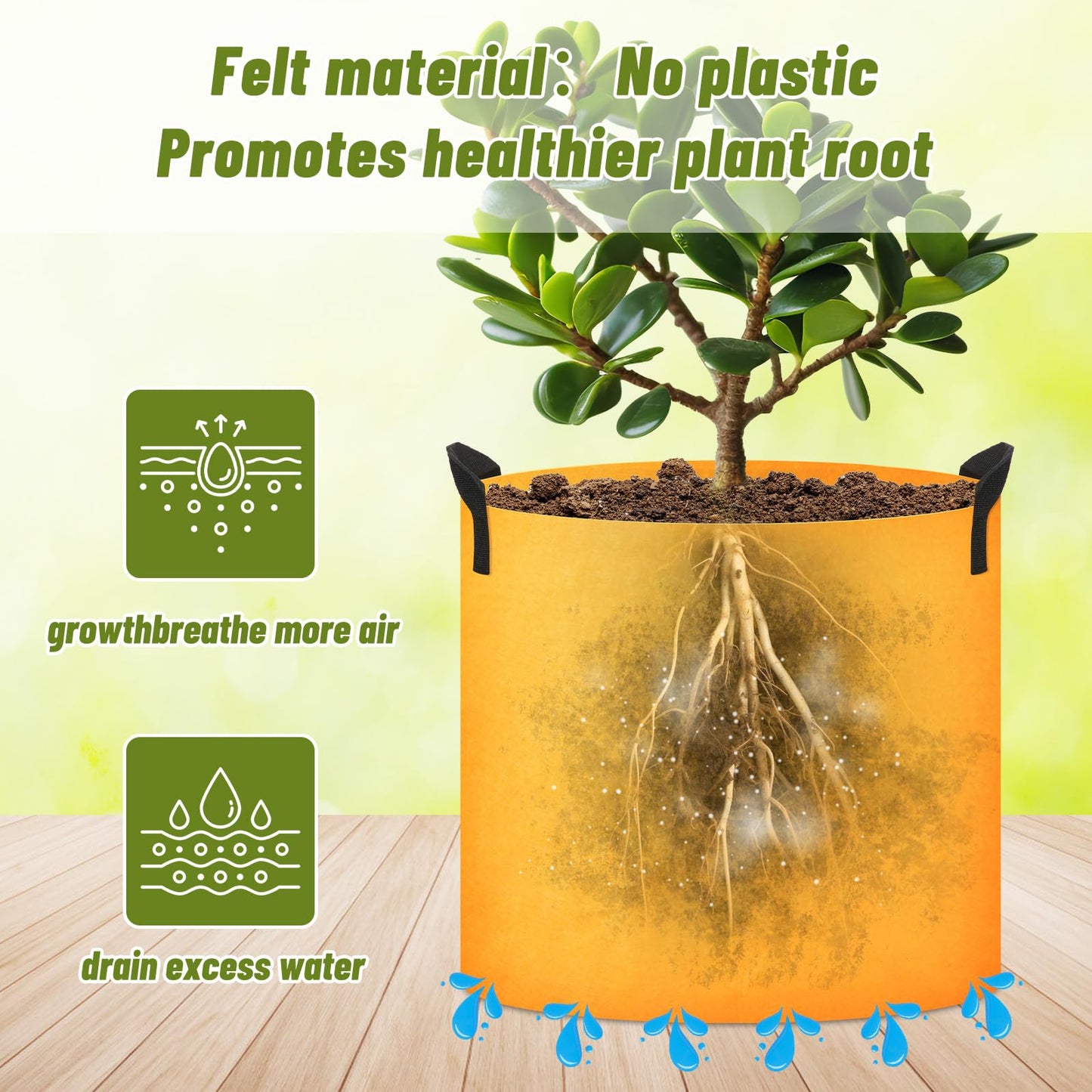 FillTouch 12 Pcs Colorful Plant Grow Bags Non Woven Fabric Pots with Handles 10 7 5 3 2 1 Gallon Garden Planting Bag for Vegetables Flowers