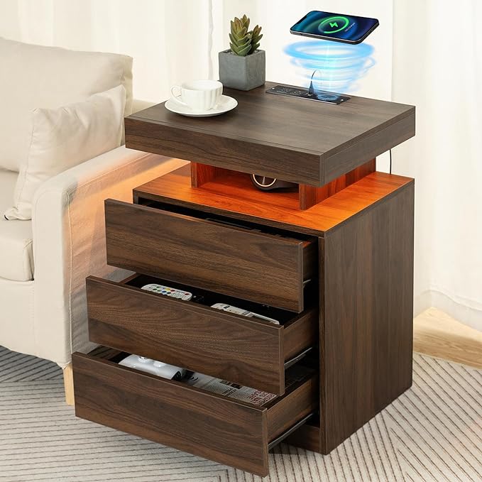 HOMMPA Rustic Brown Nightstand
