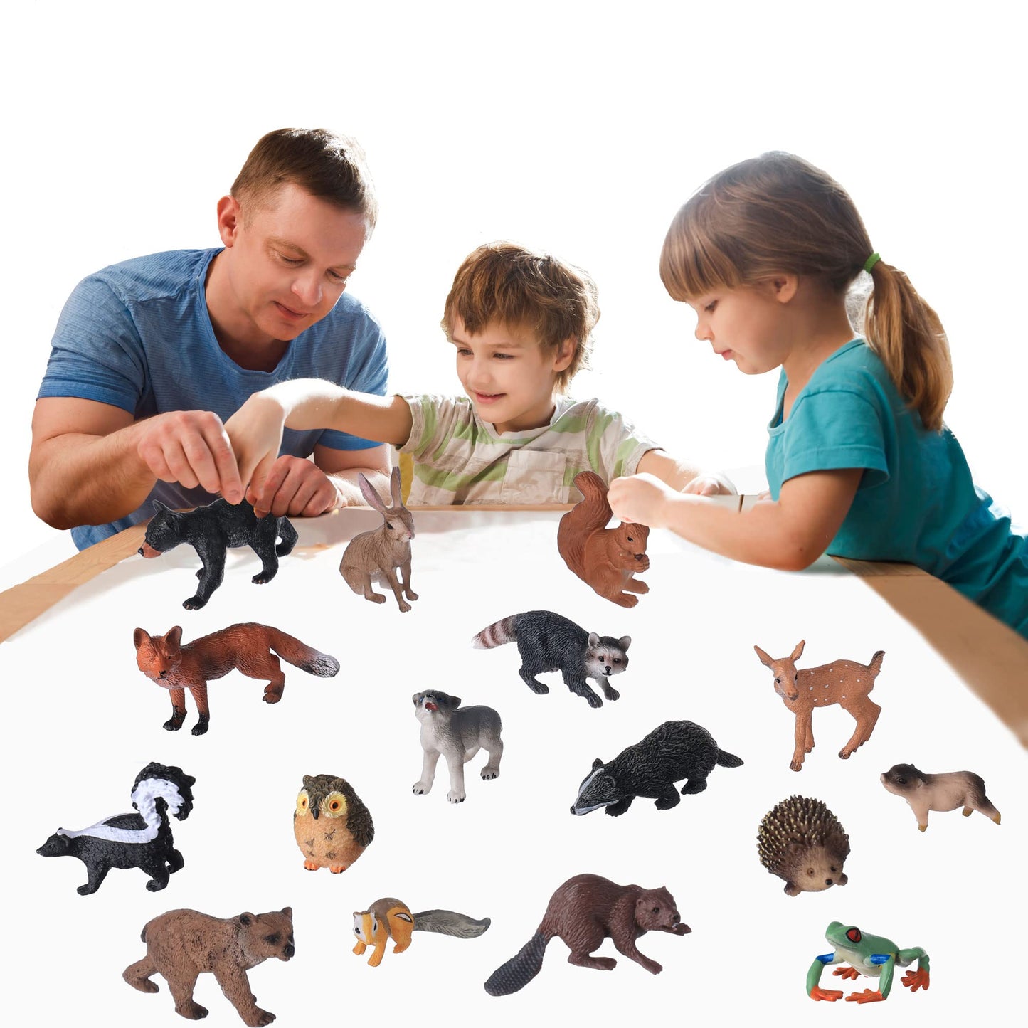 JOKFEICE Animal Figures for Kids, 16PCS Realistic Forest Animals Baby Figurines, Woodland Creatures Figurines, Educational Toys for Science Project Cake Party Decor