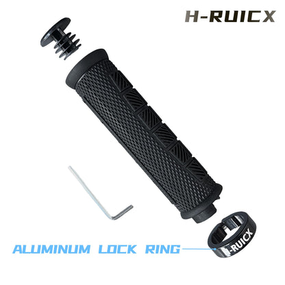 H-RUICX Bicycle Handlebar Grips, Single Lock on Bicycle Handle Bar, Ergonomic Non-Slip Design, Bike Grips, Universal Fit for Mountain, BMX,MTB,Beach Cruiser, Scooter and Road Bikes