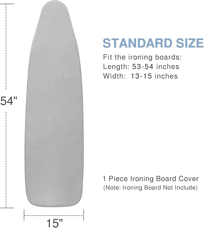Ironing Board Cover and Pad, Standard Size 15x54, Thick Padding, Elastic Edge
