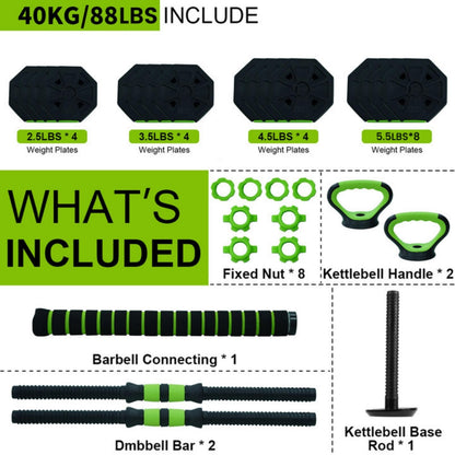 Adjustable Dumbbell Set,30/44/66/88Lbs Free Weight Set with Connector, in1 Dumbbells Set Used as Barbell, Kettlebells, Push up Stand, Weight Set for Home Gym Suitable Men/Women