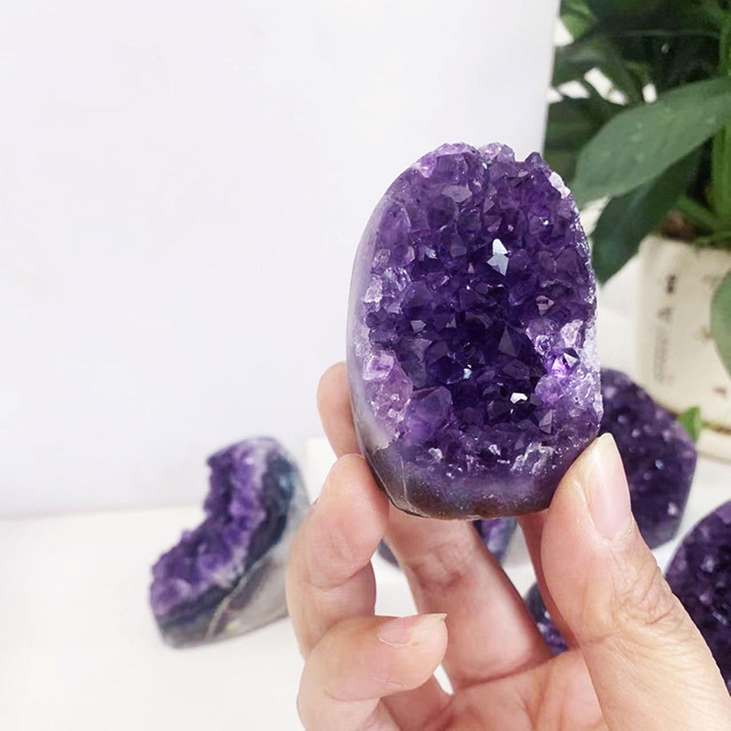 Amethyst Cluster Quartz Crystal Rock Raw Stone Purple Crystals Geode Healing Crystals 0-0.5LB