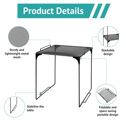 AUECOOME Locker Organizer Shelf Stackable Extra Locker Shelf for School Locker Organizer Storage Cabinet Accessories Suitable for School, Office, and Home use (1, Black)