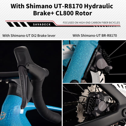 SAVADECK SLR8-Ultegra Full Carbon Road Bike with Shimano 105 R8170 24S Set for Adults, (Wave Pattern(W45), Green, 45cm)