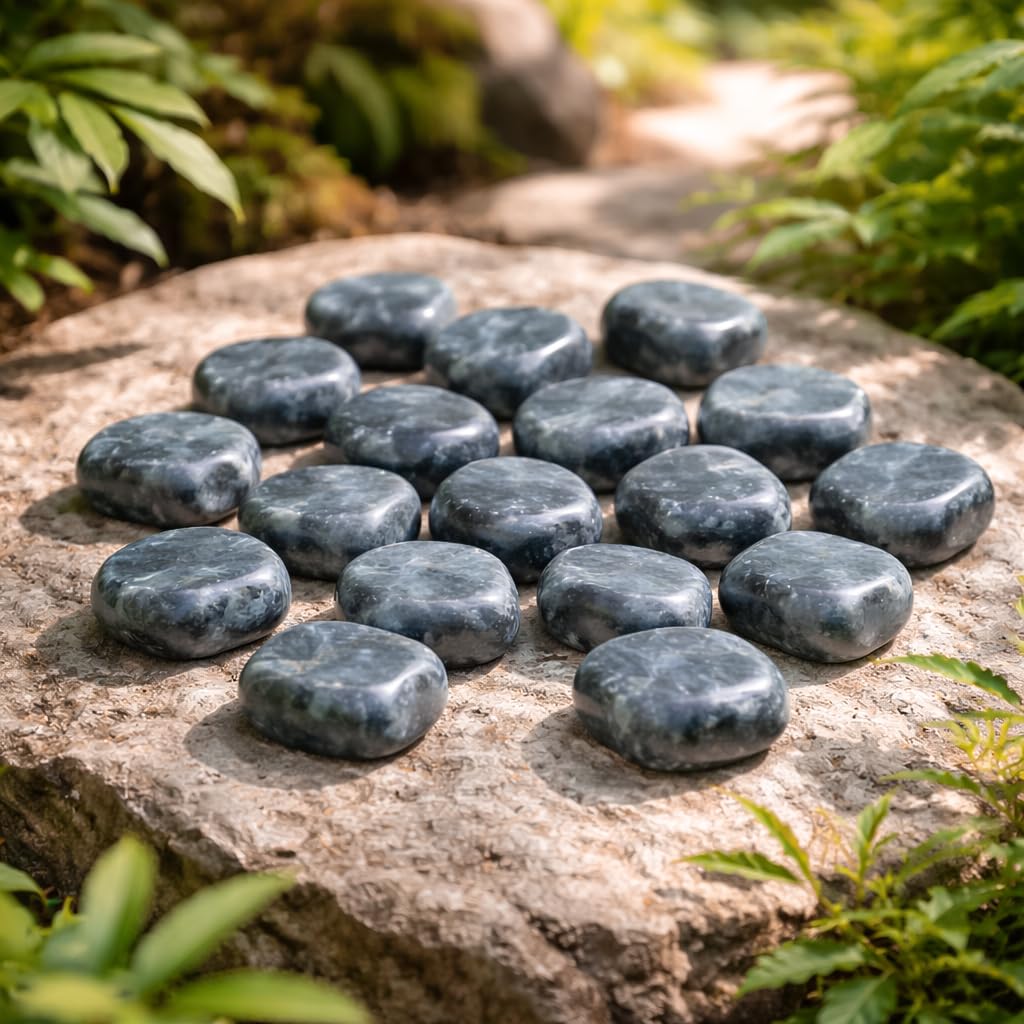 Crocon® 1LB Larvikite Tumbled Stones and Crystals bulk 2000+ Carats Natural Crystal Kit for Reiki Healing Crystal Polished, Tumble Stones, Chakra Balancing, Reiki Gift, Home Decor Size : 2025 mm"