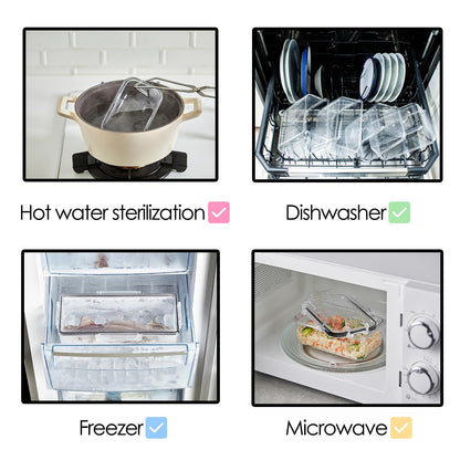 gotman Airtight Food Storage Containers with Lids Gift Set (6 pack) BPA-Free | Clear | Microwave, Freezer and Dishwasher Safe | Leak-Proof | Kitchen Fridge Organizer Fruit Boxes | Fresher Food