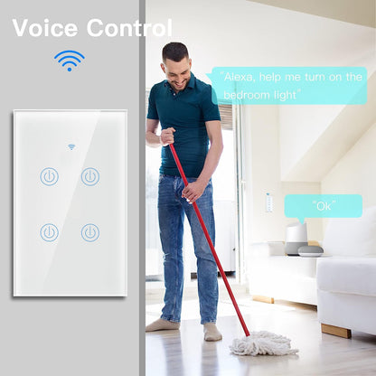 BSEED Smart Light Switch,1 Gang WiFi Touch Switch with Smart Life APP Control and Timing Function,Black Single Pole Switches Work with Amazon Alexa,Google Assistant -(3 Way) Multi-Control Association