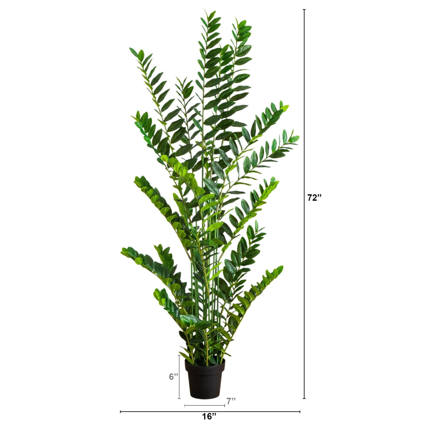 Nearly Natural 6ft Artificial Zamioculcas Plant - Realistic Faux Plant for Home Decor - Premium Materials - Bendable Branches - Year-Round Greenery - Nursery Planter Included