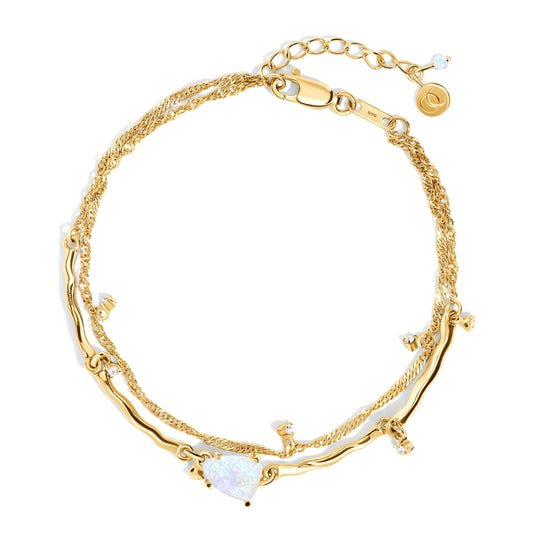 Moon Magic Moonstone Bracelet for Women | Black Obsidian, Rose Quartz Bracelet/Real 925 Sterling Silver | 18k Rose & Yellow Gold Rainbow Genuine Moonstone Jewelry for women | June Birthstone Bracelet