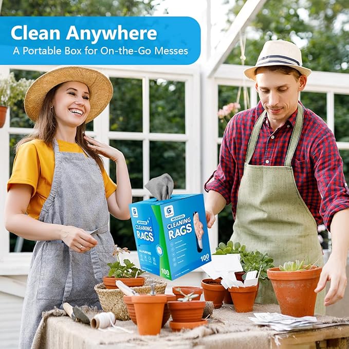 GLIMGLINT Microfiber Cleaning Cloth, 100 Pack Cleaning Rags, Ultra Absorbent