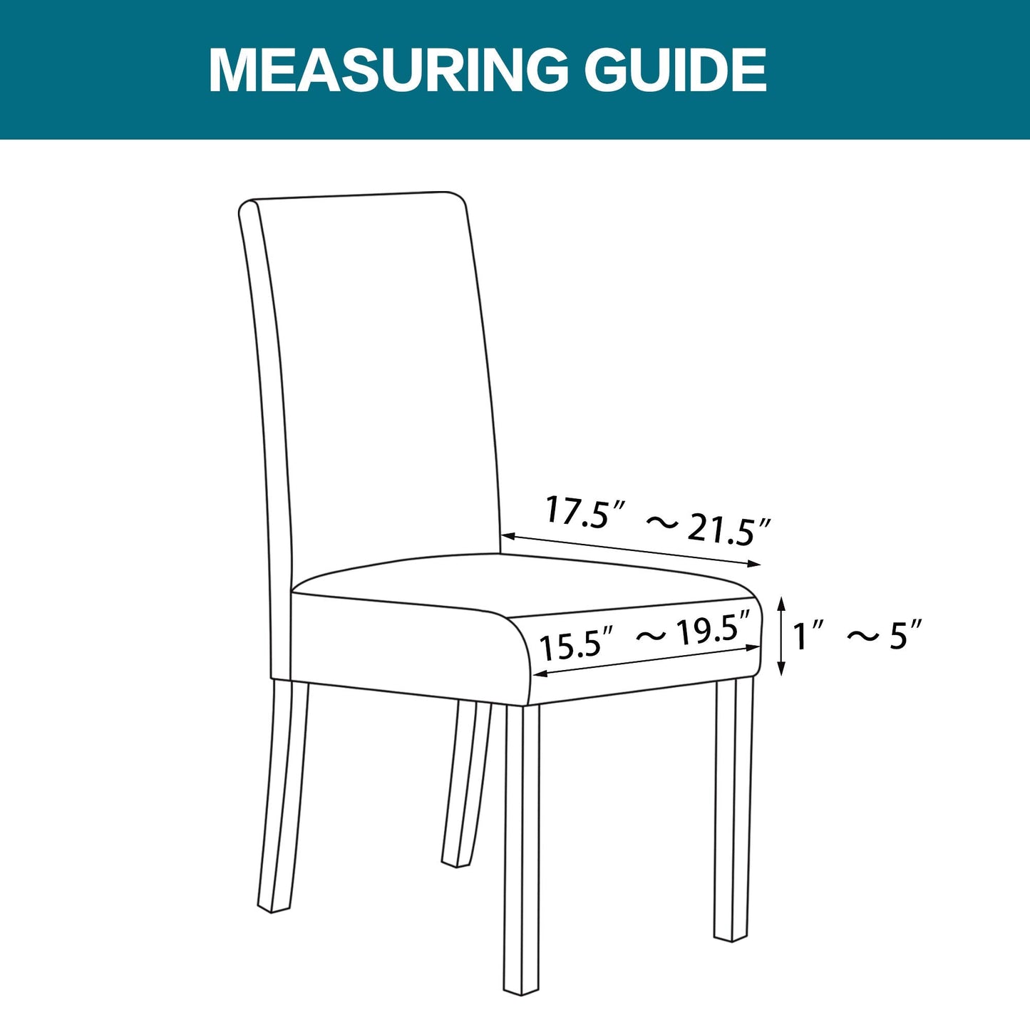 Turquoize Stretch Dining Chair Covers Seat Covers for Dining Room Chair Covers Set of 6，Removable Washable Kitchen Chair Seat Cushion Slipcovers Protector, Natural