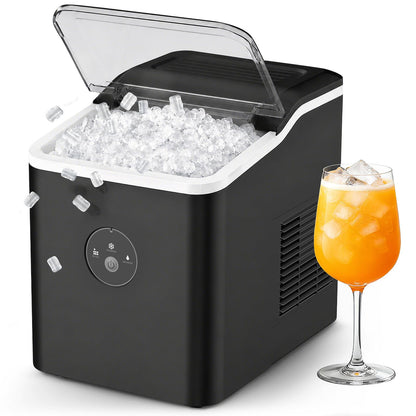 Nugget Ice Maker Countertop, Pebble Ice Maker in 6 Mins,26.5 LBS/Day, Self-Cleaning, FLASHCHILL™, Compact Portable Design, Ice Machine for Home, Kitchen, Office & Party
