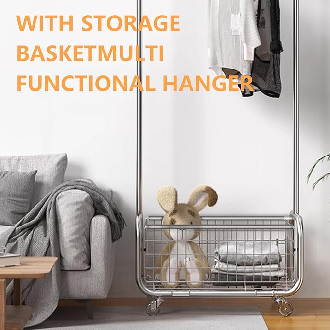 Garment Rack With Storage Baskets, Clothing Rack