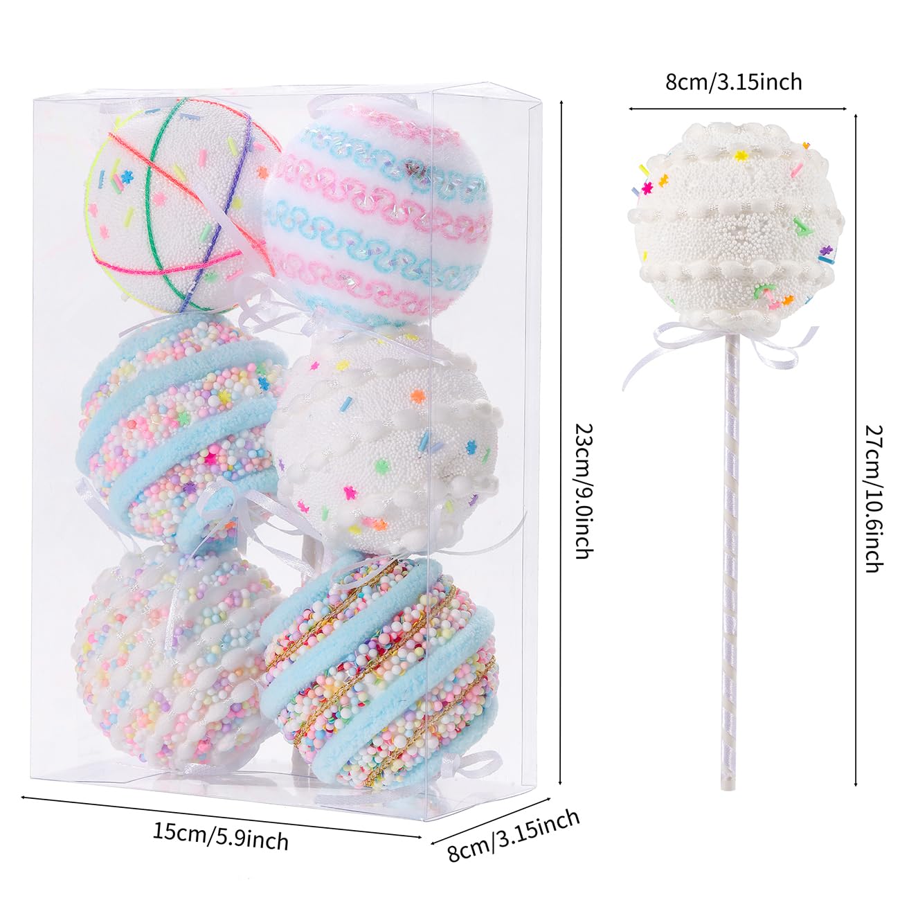 LANGXUN 6pcs Lollipop Candy Land 2025 Xmas Birthday Party Wedding Suppiles Decoration, Hanging Candy Cane Christmas Tree Décor, Christmas Decorative Hanging Ornaments Crafts
