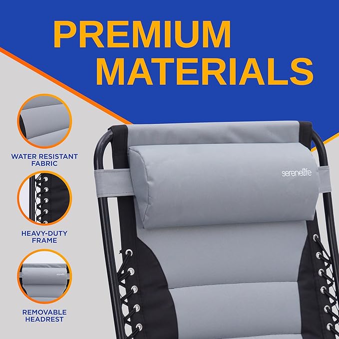 SereneLife Padded Zero Gravity Lounge Chair