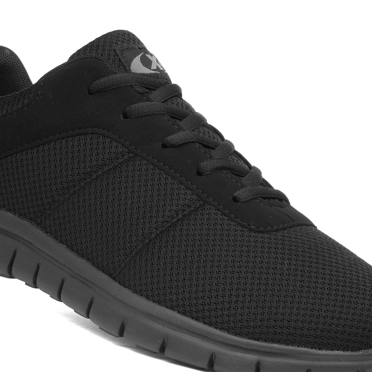 Mens Black Lace Up Trainer - Size 9 UK - Black