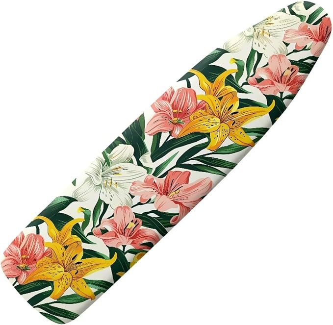 Colorful Floral Ironing Board Cover Heavy Duty Padded, Standard Size 15 x 54
