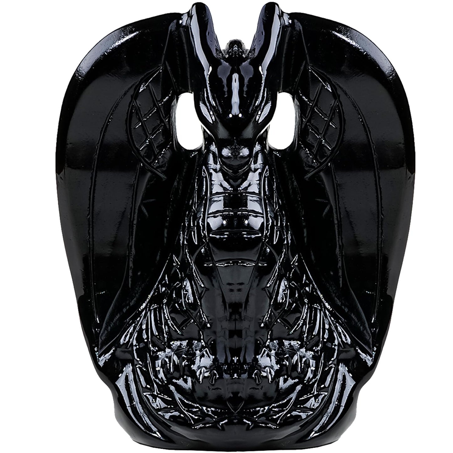 Apengshi Dragon Statue Natural Obsidian Crystal Animal Figurine, Decorative Collectible Sculpture for Home, Office, Desk, Gift for Teen Men Women (Obsidian)