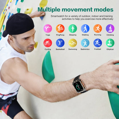 Smart watch military for men with call dials that can make calls and answer calls compatible for iOS Android, Fitness Activity tracker with IP68 Waterproof Ai voice, with 123 Sports Modes