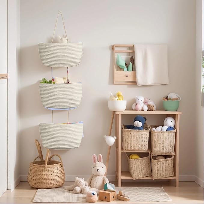 Hanging Baskets for Organizing, Over the Door Organizers and Storage, 3-Tier