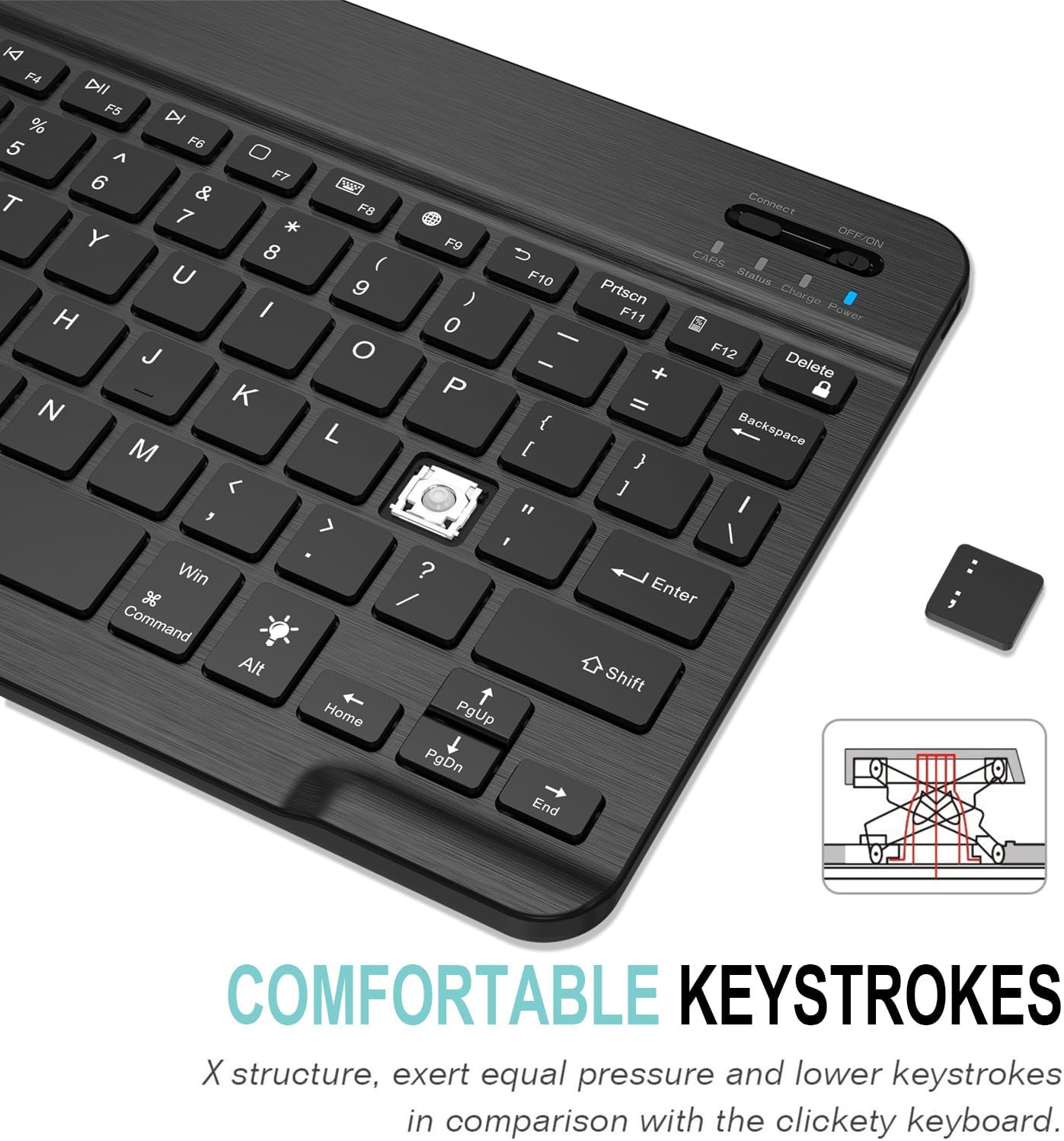 Arteck Universal Backlit 7-Colors Ultra Light Slim Portable Wireless Bluetooth 3.0 Keyboard for iOS iPad Pro, Air, Mini, Android, Windows Tablets PC Smartphone Built in Rechargeable 6-Month Battery
