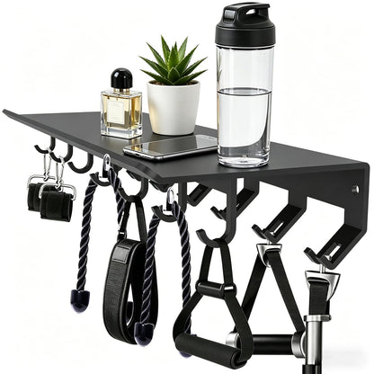 Dafftos Floating Shelf Compatible with Tonal Accessories Home Gym Storage Rack Wall Mount Resistance Band Organizer Workout Metal Holder Hook T-Bracket Lock Adapters Hanger Equipment Fitness