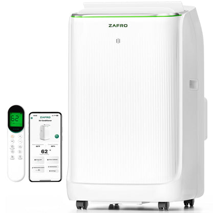 ZAFRO Smart Inverter Portable Air Conditioners, 16000 BTU (12000 BTU SACC) Dual Hose Portable AC Unit with Energy Saving/Ultra Quiet(42dB)/Drainage-free Cooling/APP/Remote for Multi-Scenario Use