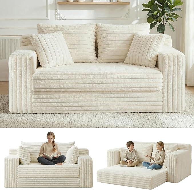 3-in-1 Convertible Sofa Bed: Boneless Loveseat Sleeper & Folding Couch Bed