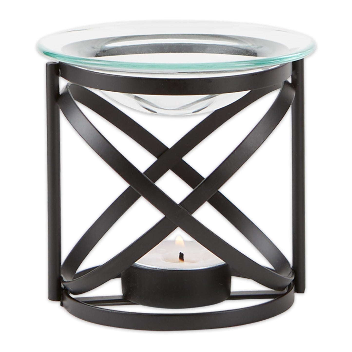 Zingz & Thingz Art Deco Collection Structural Metal Oil Warmer, Orbital, 3.625x3.625x3.625
