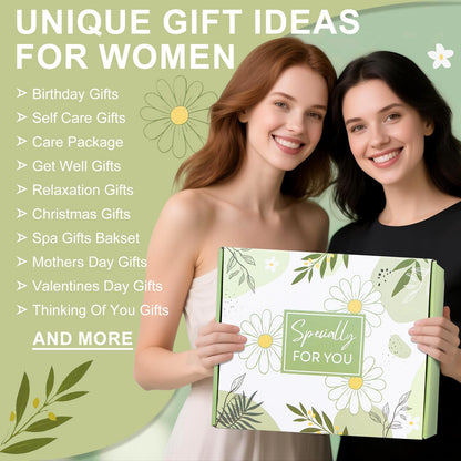 Birthday Gifts for Women, Self Care Gift Get Well Soon Gifts Basket for Women, Flower Relaxing Spa Gift Basket Bath Set,Unique Luxury Self Care Box Gift for Mom Her Wife Sister Girlfriend, Girl Friend