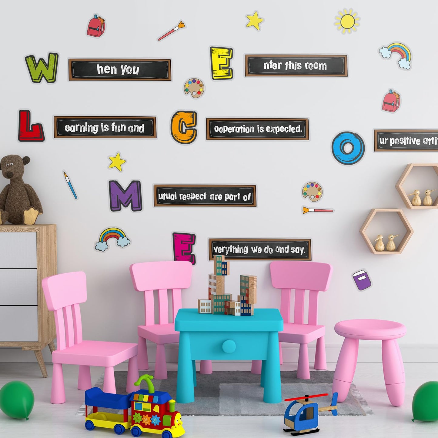Cinrobiye Welcome Window Door Clings Stickers,Welcome Poster for Classrooms Door Decorations Back to School Party Teachers Supplies for Preschool Kindergarten Elementary Wall Glass Blackboard Decor