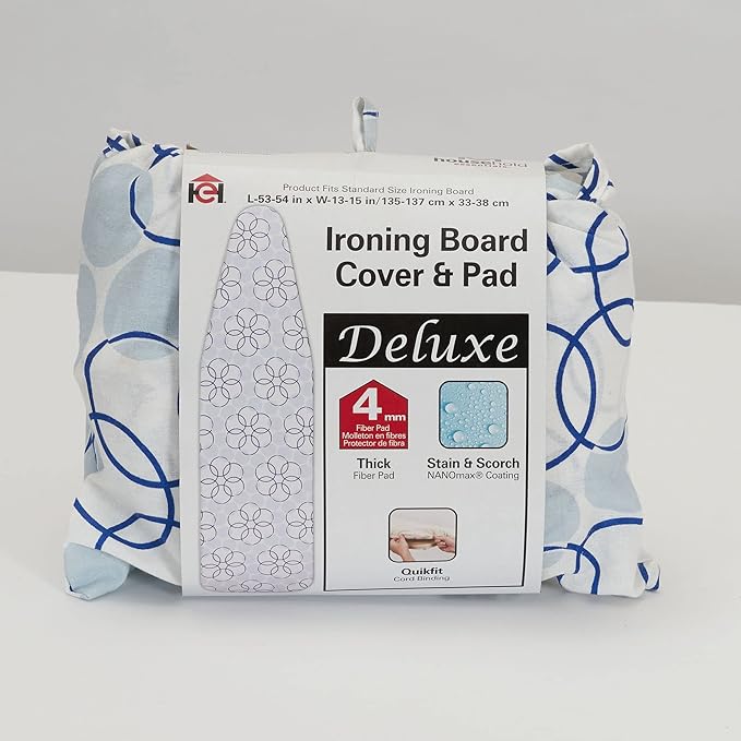 Household Essentials Deluxe Ironing Board Cover, Magic Rings