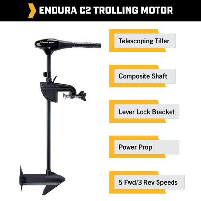 Minn Kota Endura C2 Transom-Mount Electric Trolling Motor – 30 Lb. Thrust, 30 in. Shaft, Freshwater